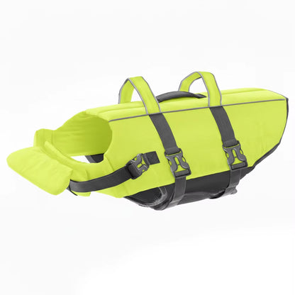 Custom Dog Life Jacket Vest Swimming Boating Kayaking Pet Ripstop Buoyancy Lifesaver Rescue with Handle Bright Green