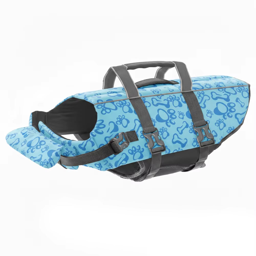 Custom Dog Life Jacket Vest Swimming Boating Kayaking Pet Ripstop Buoyancy Lifesaver Rescue with Handle Bright Green