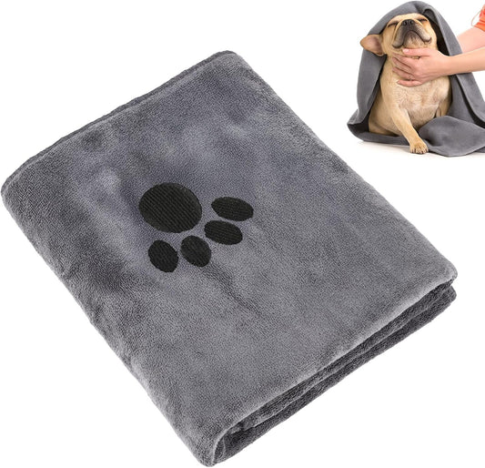 Dog Towels for Drying Dogs Large, Absorbent Microfiber Dogs Bath Towel, 40 X 24 Inch Soft Pet Grooming Towel, Dog Shower & Bath Supplies(Grey)