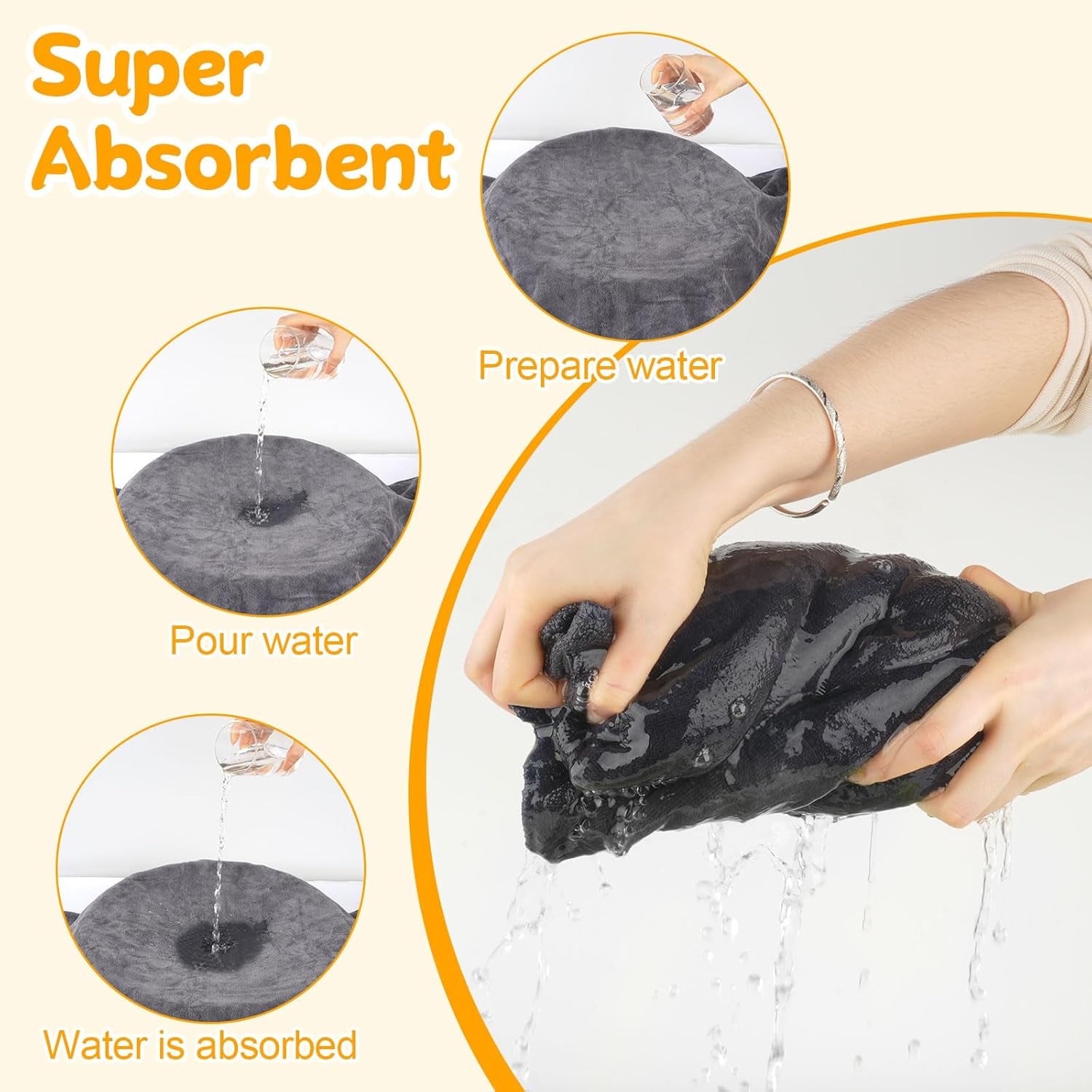 Dog Towels for Drying Dogs Large, Absorbent Microfiber Dogs Bath Towel, 40 X 24 Inch Soft Pet Grooming Towel, Dog Shower & Bath Supplies(Grey)