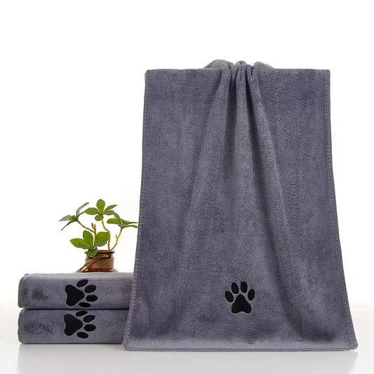 New Styles Pet Towels Soft Comfortable Thicken Cat Dog Bath Absorbent Quick Dry Non-Stick Hair Towel Paw Embroidery Blankets