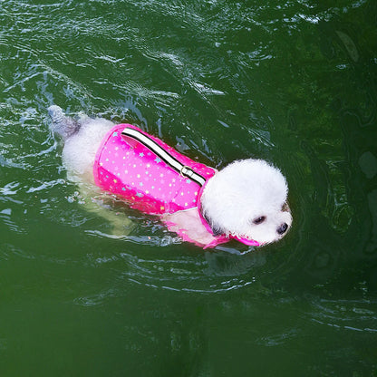Giubbotto di salvataggio Floa per cani, colore rosa, con maniglia di soccorso